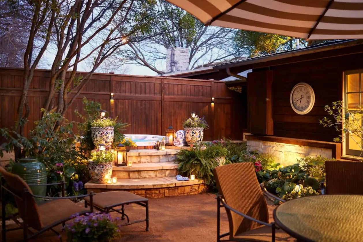 Lake Austin Spa Resort private hot tub in Ladybird Suite